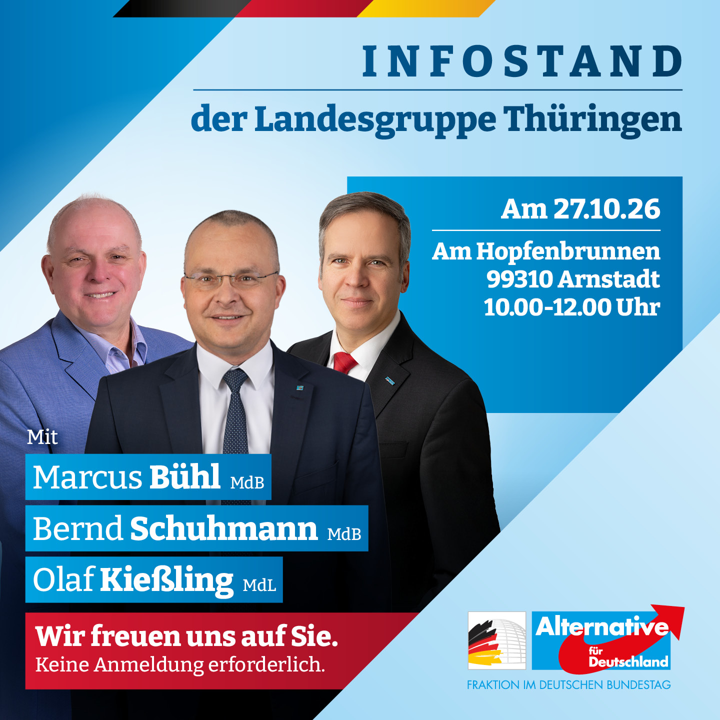 AfD-Infostand in Arnstadt