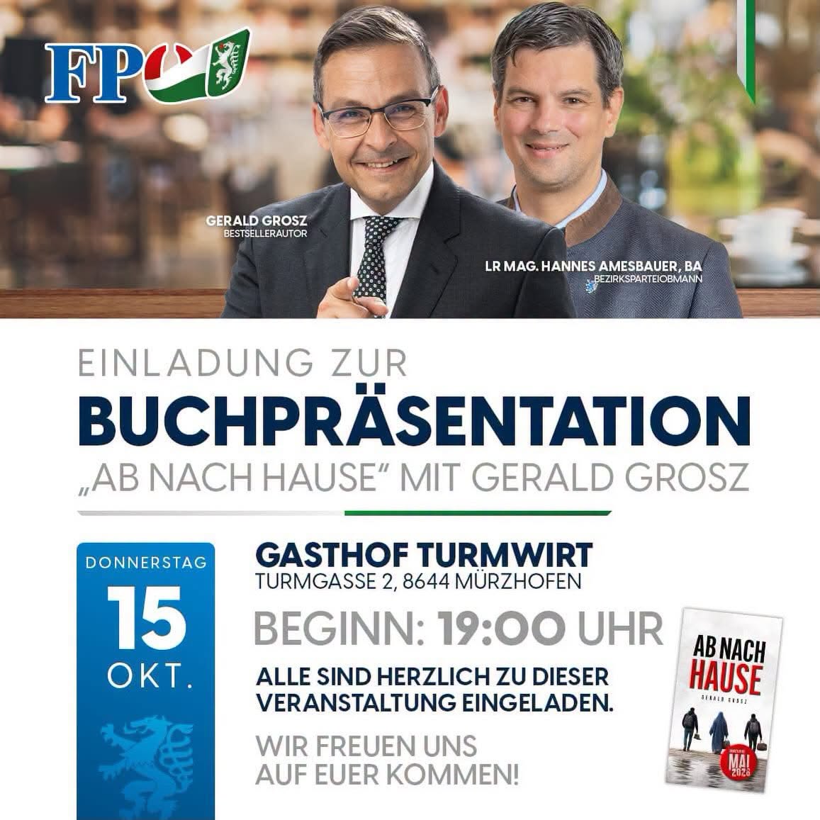 Buchpräsentation "Ab nach Hause" mit Gerald Grosz