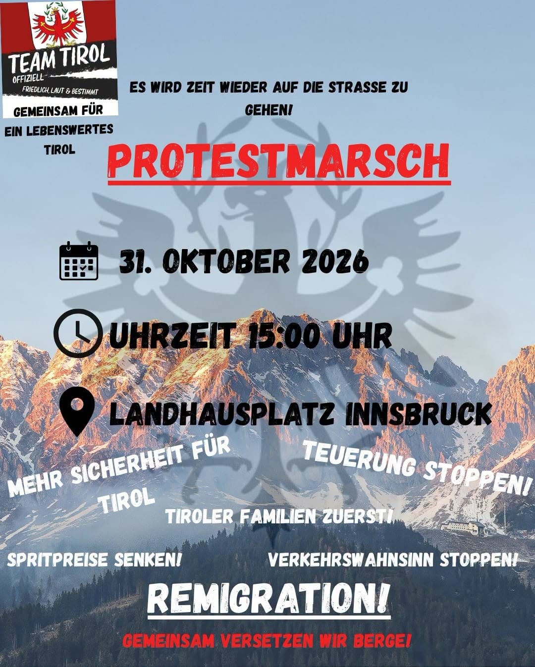 Protestmarsch - Team Tirol
