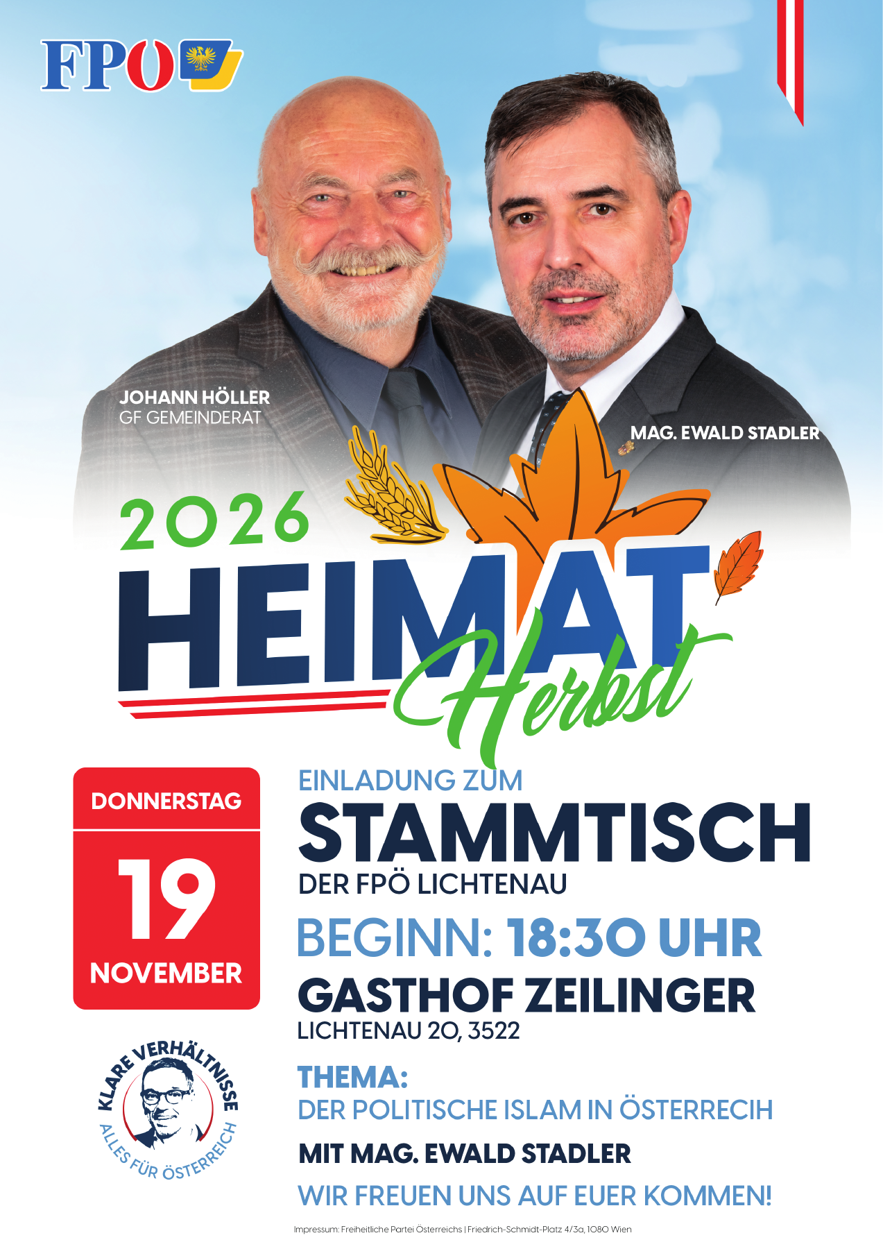 Stammtisch: Der politische Islam in Österreich – FPÖ Lichtenau