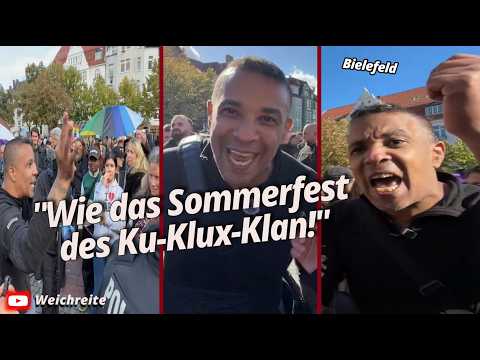 "Wie das Sommerfest des Ku-Klux-Klan!" @iggyswelt AfD Infostand Antifa Gegendemo Bielefeld 10.10.26