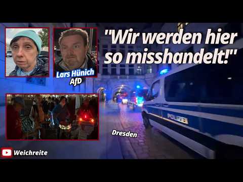 "Wir werden so misshandelt!" Montagsdemo u.a. Lars Hünich, AfD Antifa Gegendemo Dresden 12.10.26
