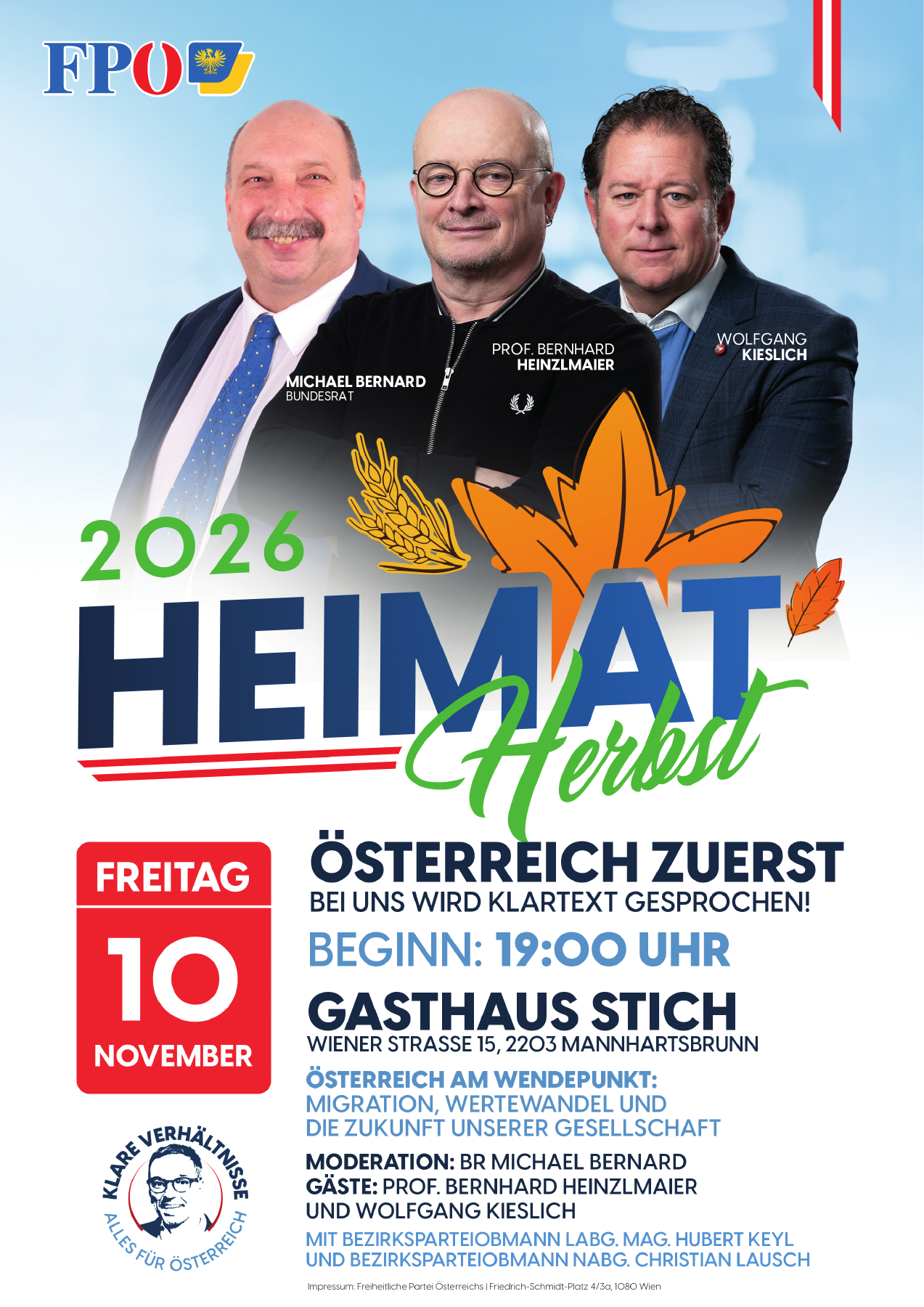 Österreich zuerst: Diskussionsabend – FPÖ Mannhartsbrunn