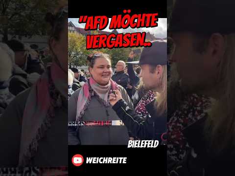 "AfD möchte vergasen..." Antifa Gegendemo AfD Infostand NRW Bielefeld 10.10.26