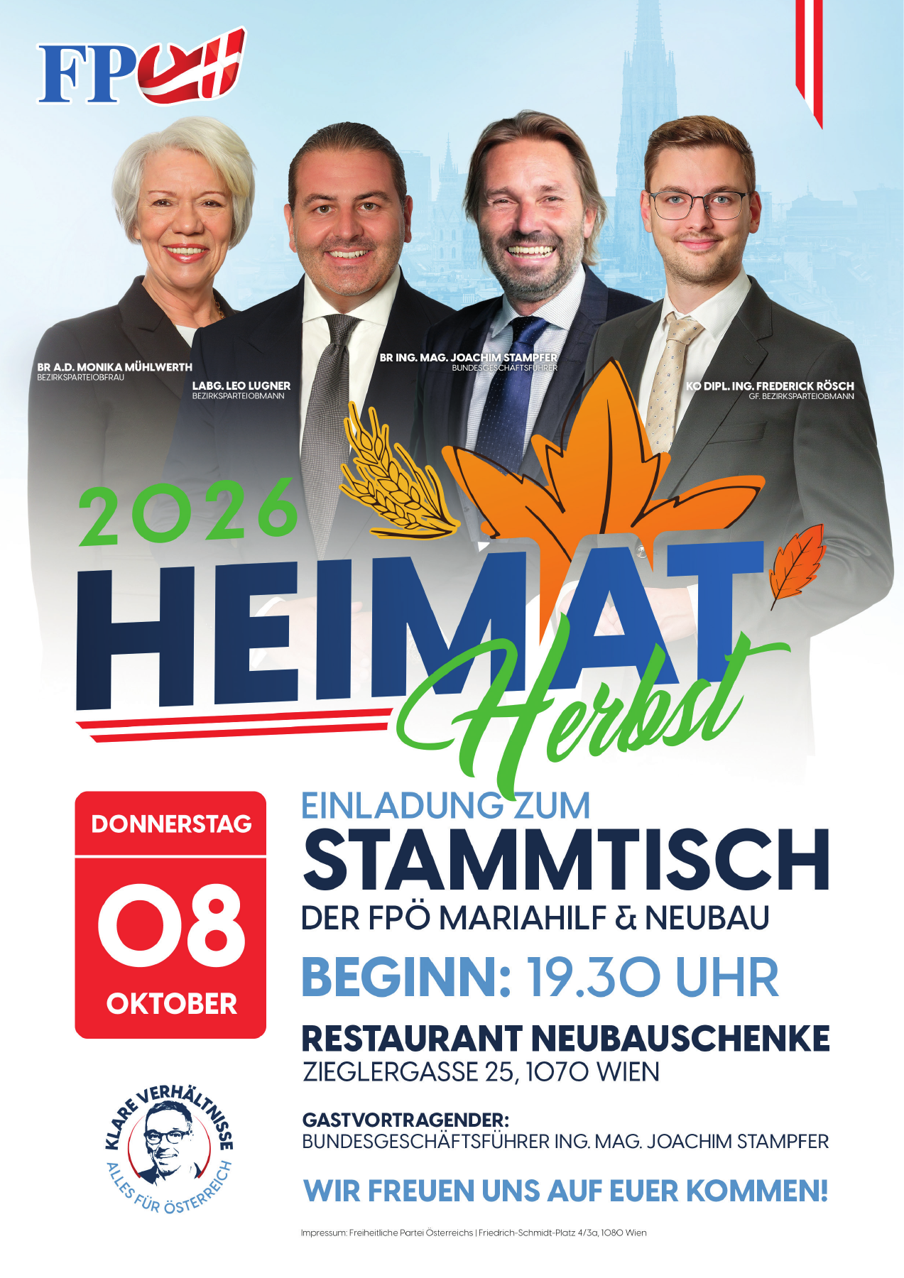 Stammtisch der FPÖ Mariahilf und Neubau