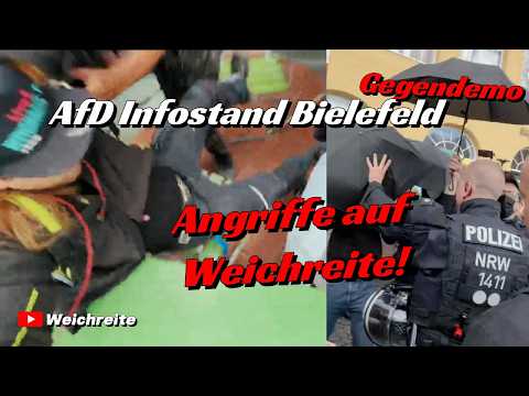 Angriffe auf Weichreite! Bielefeld Antifa Gegendemo AfD Infostand 10.10.26