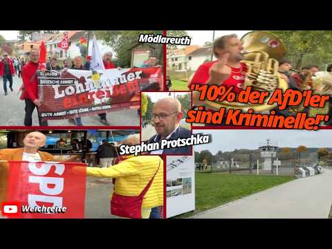 "Von den Öffentlich Restlichen ver*rscht!" Einheitsfest AfD BSW SPD Ver.di DGB Mödlareuth 3.10.26