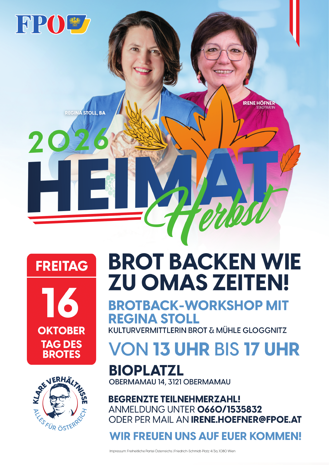 Tag des Brotes: Brotback-Workshop – FPÖ Obermamau