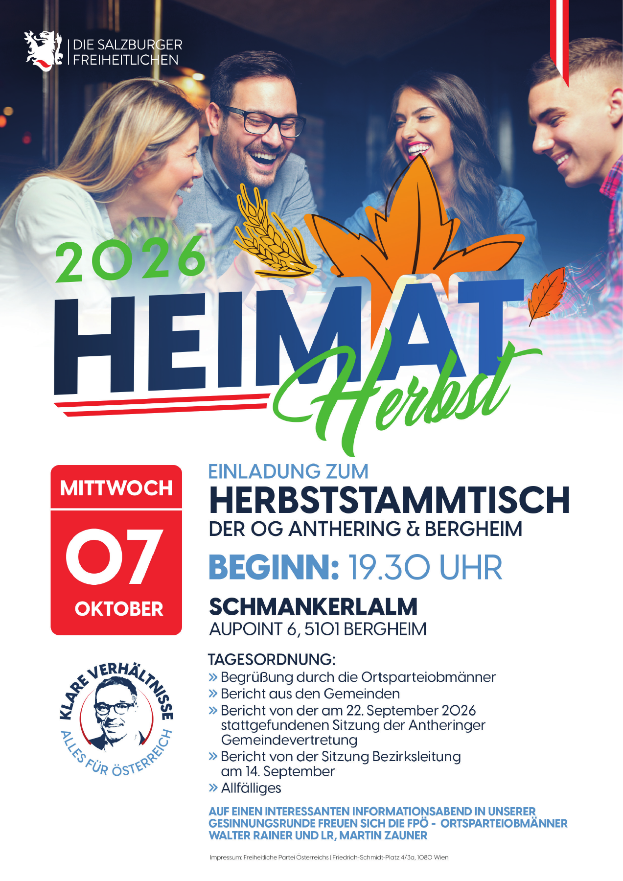 Herbststammtisch der FPÖ Anthering und Bergheim