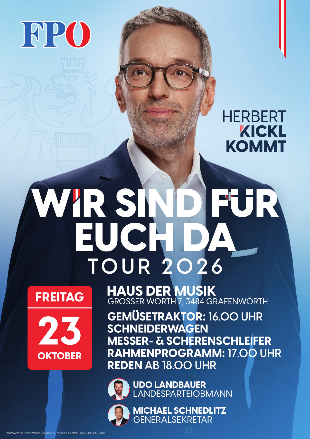 Wir sind für euch da: Herbert Kickl in Grafenwörth