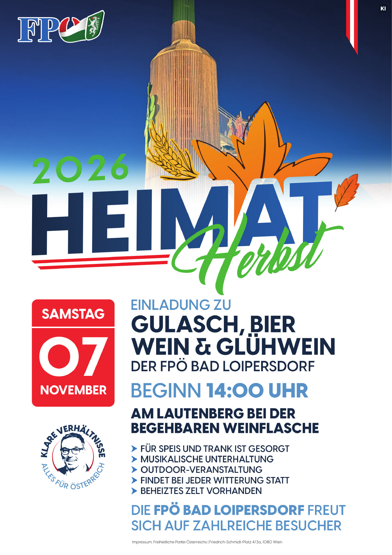 Gulasch, Bier, Wein und Glühwein – FPÖ Bad Loipersdorf