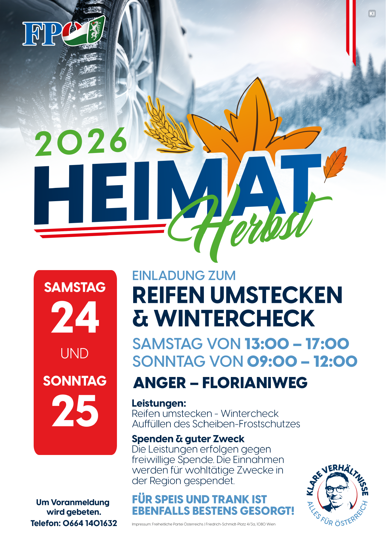 Reifen umstecken und Wintercheck – FPÖ Anger