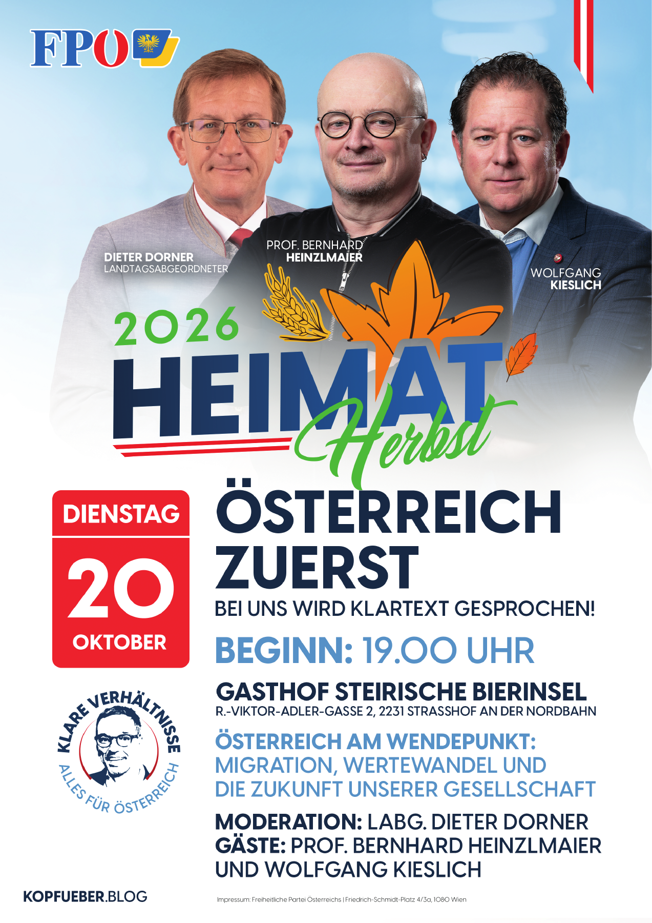 Österreich zuerst: Diskussionsabend – FPÖ Strasshof an der Nordbahn
