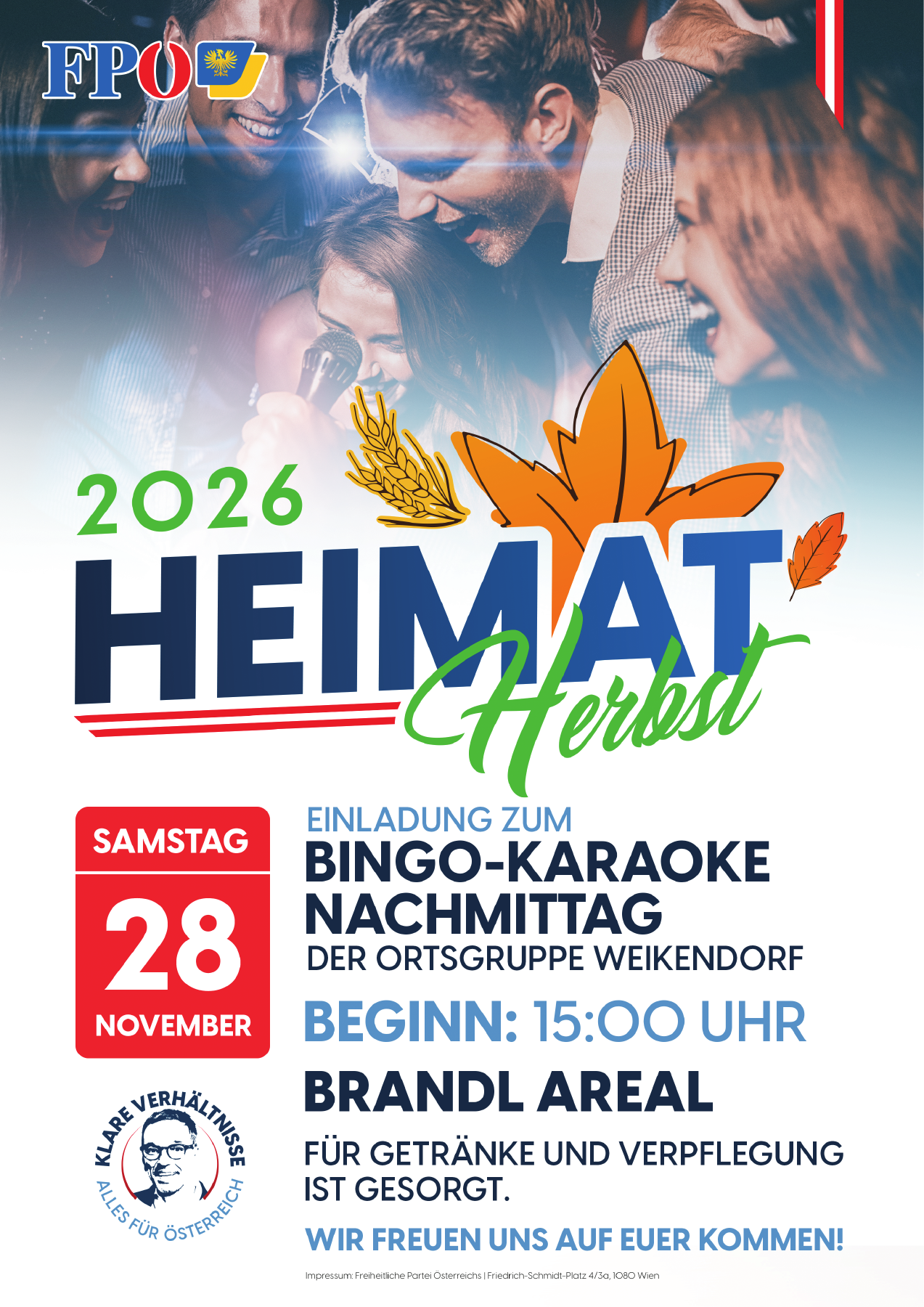 Bingo-Karaoke-Nachmittag – FPÖ Weikendorf
